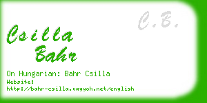 csilla bahr business card